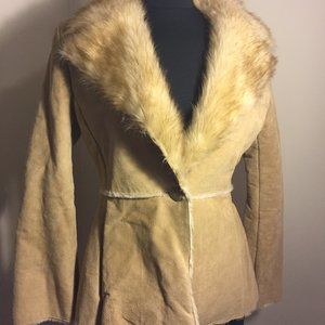 New York & Co. Real Leather Faux Shearling Jacket
